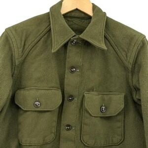 US Army 1950s Olive Green Wool Korean War Short Jacket Coat SZ Small USA America